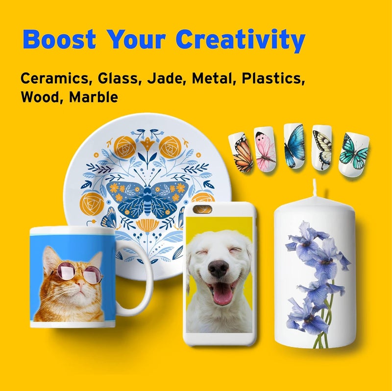 Printers Jack Water Slide Decal Paper Inkjet 100 Sheets A4 Size Premium Water Slide Transfer Paper Clear Transparent Printable Waterslide Paper for Tumblers, Mugs, Glasses DI - Image 2